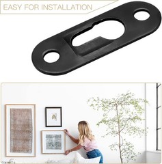20PCS Black Metal Keyhole Hanger Plates with Screws 1.31″ Spacing Picture Mirror