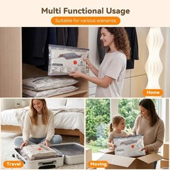Vacuum Storage Bags for Travel with Rechargeable Air Pump 12 Pack Space Saver