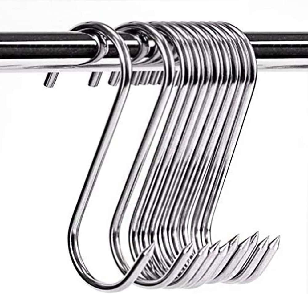 Meat Hooks 4” 4mm, SUS304 Stainless Steel Butcher’s Hook(10Pack), Meat Hook for