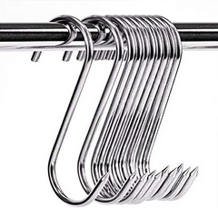 Meat Hooks 4” 4mm, SUS304 Stainless Steel Butcher’s Hook(10Pack), Meat Hook for