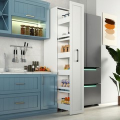 7 Tier multi-functional pull-out multi-tier storage Single-sided open shelf