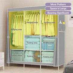 65in Portable Closet Wardrobe Clothes Rack Storage Organizer w/ Shelf Non-Woven