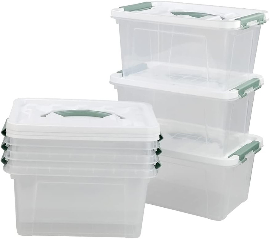 6-Pack Latching Clear Storage Bins with Lids – Organize Your Space!