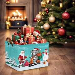 Large Christmas Holiday Gift Empty Baskets Collapsible Families Holiday Stora…