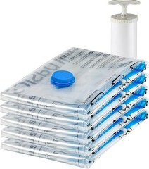 Efficient Medium Vacuum Compression Storage Bags – 5-Pack with Hand Pump