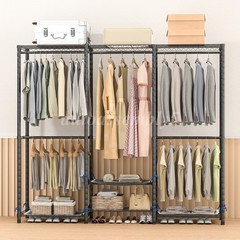 960LBS Heavy Duty Garment Rack Clothes Rack Freestanding Closet Clothing Shelves