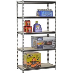 Muscle Rack 0001756711485 5-Shelf Steel Shelving, Silver-Vein, 18″ D x 36″ W x