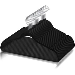 100 Pack Velvet Hangers Flocked Non-Slip Clothes Hangers 360° Swivel Hook Black