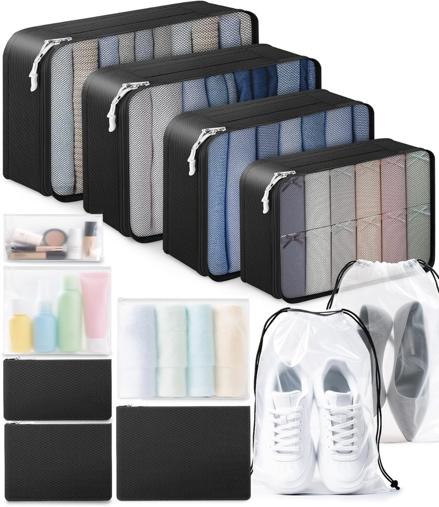 12PCS Packing Cubes for Suitcases Travel Luggage Organizer Set Carry On Bags