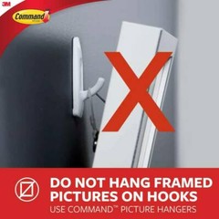 3 Packs 3M Command 2 Medium Clear Hooks & 4 Adhesive Strips Per Pack Max 2 lb