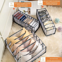 Organizer Box Foldable Drawer Divider Closet Storage For Underwear Bra Socks US