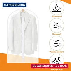 6 Pack Garment Bags 60 * 100cm,40in PEVA Translucent Garment Covers, Suit Storag