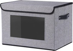 Fabric Storage Bin with Lid,Storage Box with Handles,13×9.1×7.9 Inch Closet