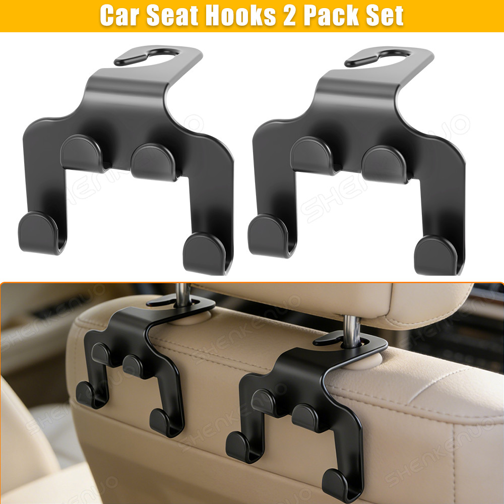 Headrest Hooks for Car Interior Storage 2 Pack Universal Fit for Long Term Use