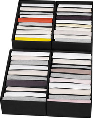 4 Packs T-Shirt Drawer Organizers for Clothing,10 Grids Compartment Wardrobe Sto
