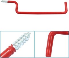 10 Pcs Screw in Ladder Hook Red Screw-in Garage Hooks 19.2cm/7.56″ Wall