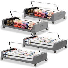Zippered Under Bed Storage Organizer Bag Bins Underbed Clothes Toys 4 Pack XXXL