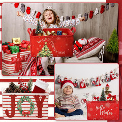 6 Pcs Foldable Christmas Storage Baskets – Red Holiday Gift Organizers
