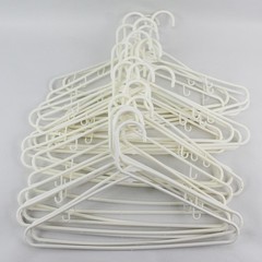 Lot of 25 White Plastic Tubular Clothes Hangers Shirts and Pants