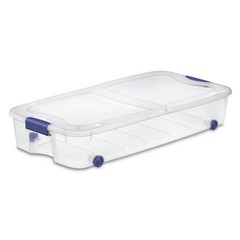 (2 pack) Sterilite 66 Quart Ultra Storage Box, Clear Underbed Storage Free Ship
