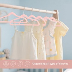 32 PCS Light Pink 14 Inch Kids Velvet Hangers UltraThin NonSlip Clothes