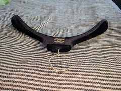 CHANEL Authentic Black Large Velvet CC Gold Hangers For Jackets Coats