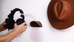 Walnut Wood Cowboy Hat Rack for Wall, 2-Pack | Retro Western Hat Holder with Wid