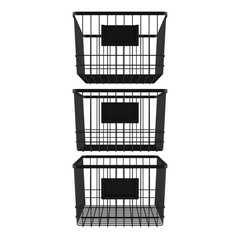 Oceanstar WBH1903 6.1×9.1×12.1 in Metal Wire Organizer Bin Basket with Card Hold