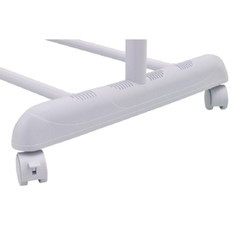 Heavy Clothes Hanger Adjustable Height Rolling Garment Rack Metal Chrome White