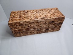 Wicker Toilet Paper 3 Section Basket Tank Topper for Back of Toilet Tank