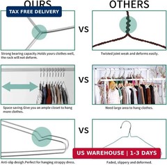 Metal Hangers Clothing Heavy Duty for Closet Stainless Steel Hanger 16.5in by WY