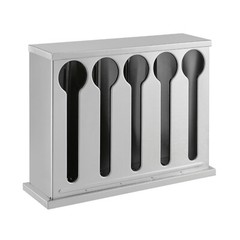 Silver 12.59*3.54*9.25“ 5 Compartment Stainless Steel Cutlery Organizer With Lid