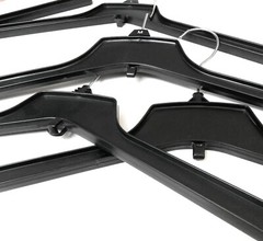 Lot of 27+1 High Quality HEAVY DUTY Black Hangers- Long Neck- for Coat/Shirt