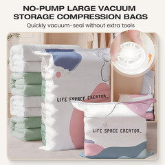 No-Pump Vacuum Storage Bags Large Cube Space Saver Compression Bags