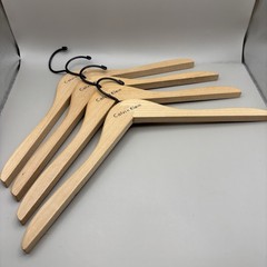 Calvin Klein Curved Wooden Hangers (4) Coat Jacket Shirt Four 17”
