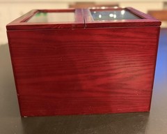 Vintage Thomas Pacconi Cherry Wood Jewelry Box -Glass Top Chest