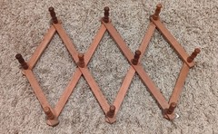 Vintage Wooden Accordion 10 Peg Rack Wall Hook Expands Republic of China
