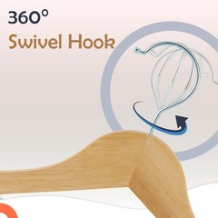 ELONG HOME Solid Wooden Hangers 20 Pack, Wood Suit Hangers with Extra Smooth …