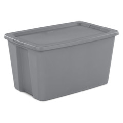 Plastic Storage Tote Box With Lid Stackable Container Bin Basket 30 Gallon