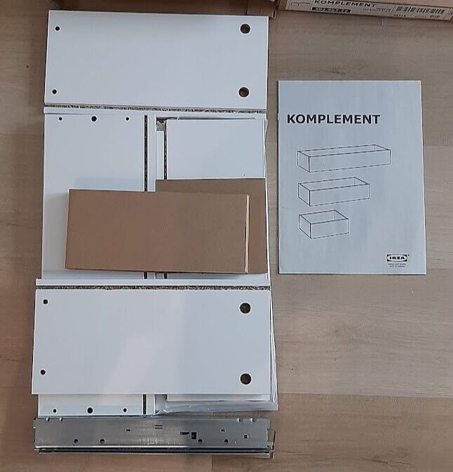IKEA KOMPLEMENT White Drawer 302.467.22 with rails 19 5/8×13 3/4″ New (one)