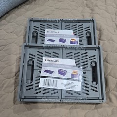 Storage Essentials Collapsible Basket 9.25 x 6.61 x4.72 Inch Gray (SETOF 2)