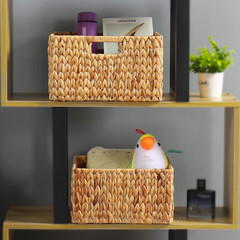 Natural Water Hyacinth Storage Baskets Set of 2 with Handles – Organize Stylishl