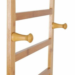 Strong Bamboo Clothes Rail Scarf Cart Hanging Garment Coat Rack Stand On Wheels