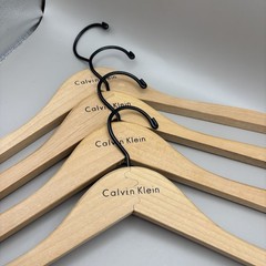 Calvin Klein Curved Wooden Hangers (4) Coat Jacket Shirt Four 17”