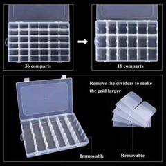 2 PAack Large Clear Plastic Organizer Storage Box Container with Dividers USA