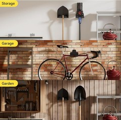 Wall-Mounted Multi-Purpose Trimmer Rack for Garden Tools – Black Matte Finish