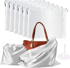 6 Pack Dust Bags for Handbags Silk Cover Bag 19.6 × 15.7 in, White