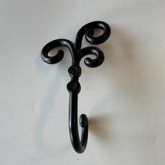 Set of 3 Black Metal Decorative Wall Hooks, Traditional Vintage Style