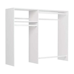 Easy Track Hanging Closet Kit Wardrobe Storage Clothing Organizer Rack, White