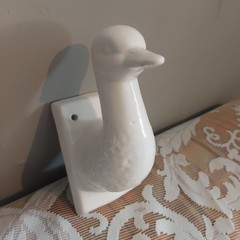 Vintage Himark Giftware White Ceramic Duck Head Wall Hook Farmhouse Decor 6in